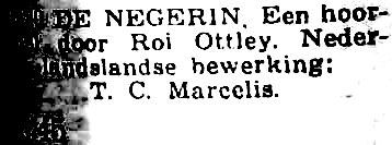 AVRO donderdag 11-02-1954 De negerin (Roi Ottley - Emile Kellenaers) [16.20-16.