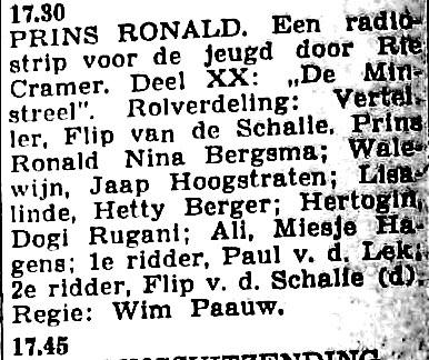 NCRV maandag 22-02-1954 Prins Ronald, 20.