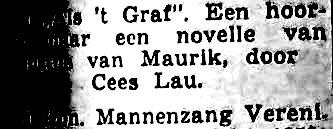 45] (herhaling van zondag 21-03-1954) AVRO donderdag 25-03-1954 Als t graf (Justus van Maurik - Emile Kellenaers) [16.30-16.