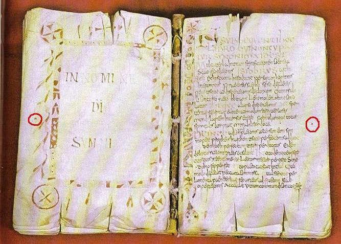 Het verhaal gaat dat Bonifatius met dit boek de zwaardslagen probeerde af te weren 754-N1 Roofmoord Samen met de moorden op
