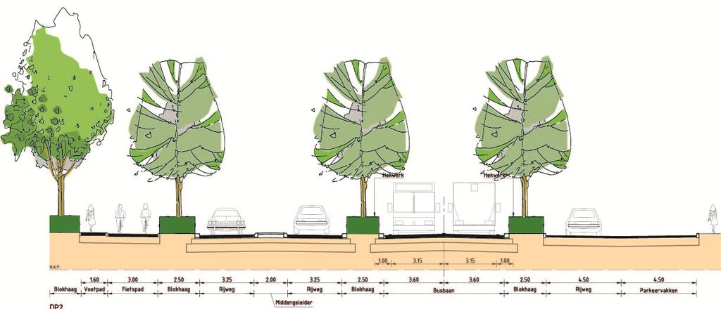 Dwarsprofiel 2 Bovenmaatweg Knelpunten/risico's/onzekerheden fietstunnel: o bouwkundig onderzoek fietstunnel bij busbaan en toekomstige vertramming noodzakelijk o lichtkoepels vervangen door veilige