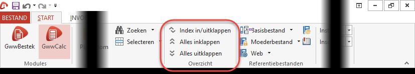 CTRL+SHIFT+U voor Alles uitklappen ; CTRL+<+> voor actieve indexregel uitklappen (werkt alleen in combinatie met de [-] op het numerieke gedeelte van het toetsenbord); CTRL+<-> voor actieve