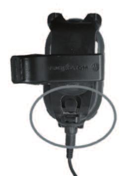 Bevestig de headset door middel van een lus, zoals is te zien op onderstaande afbeelding.