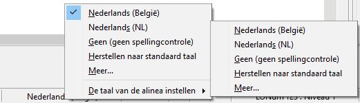 Waarschuwing Anders dan het hulpmiddel in het menu, dat van toepassing is op het individuele document, is een wijziging van de standaardtaal in het dialoogvenster Opties een algemene wijziging van de