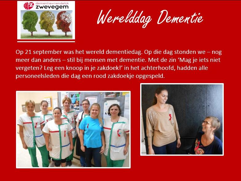 Op donderdag 20 oktober werd het startschot gegeven van het project dementievriendelijke gemeente Zwevegem.
