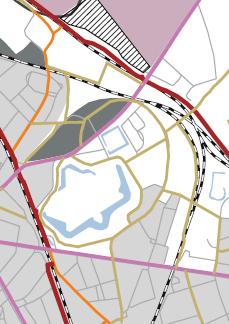 4. Verbindingen Fietsroutenetwerk (Mobiliteitsplan 2012) Doorheen de wijk: hoofdzakelijk lokale fietsroutes.