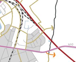 4. Verbindingen Gewenst fietsroutenetwerk (Mobiliteitsplan 2012). Doorheen de wijk worden enkele lokale fietsroutes aangeduid.