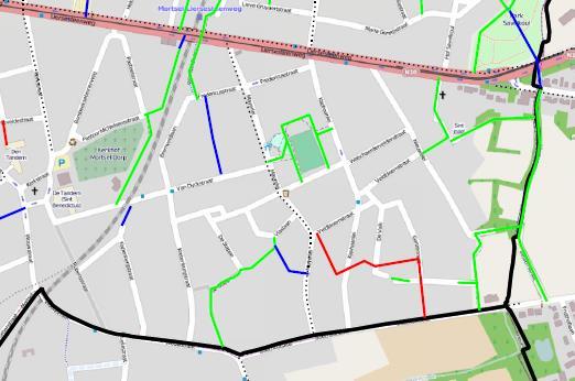 Trage, wegen netwerk Verschillende kleine trage wegen in de wijk (vooral langsheen verschillende groengebieden).