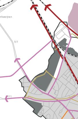 Trage wegen netwerk Binnen deze wijk worden veel gewenste trage wegen aangeduid.
