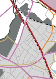4. Verbindingen Fietsroutenetwerk (Mobiliteitsplan 2012) - Verschillende functionele route zijn gelegen langsheen de wijk. - Een lokalere fietsroute is gelegen langsheen Hendrik Consciencelaan.