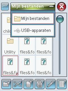 DOOR FILE MANAGER BLADEREN Wanneer File Manager is geopend, kunt u naar uw map Mijn bestanden en naar uw USB stick (als die is aangesloten) gaan.