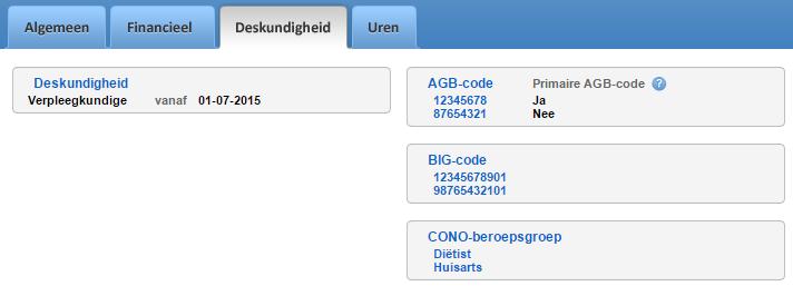 AGB-code, BIG-code, CONO-beroepsgroep vastleggen bij medewerker Het is voor Elektronisch medicatie voorschrijven en