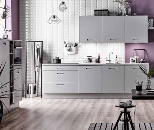 995,- huiscollectie integrale Modern compacte keuken in parelgrijs De Integrale is uniek in zijn soort dankzij de prachtige parelgrijze kleur.