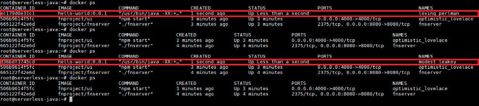 fn run echo -n "Mike" fn run Dit commando zorgt ervoor dat er een Docker container wordt opgestart. Deze container verwerkt vervolgens het request.