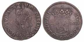 421. ½ 3 gulden Friesland 1696. Fraai +. CNM 2.