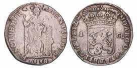 485. 1 gulden Gelderland 1698. Fraai +. CNM 2.
