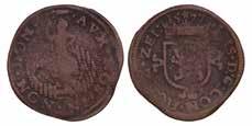 ½ duit afslag in zilver Gelderland 1756. CNM 2.17.199. 25,- 524.