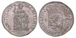 Utrecht 672. 1 gulden Overijssel 1735. Zeer Fraai +.