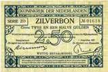 PL11. - 250,- Prachtig. 33. Nederland. 2½ gulden. Zilverbon. Type 1918. - Zeer Fraai +. (Alm. 12-7. AV.