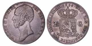 2½ gulden Willem II 1843. 50,- 1316.