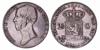 2½ gulden Willem II 1842. 350,- 70,- 1313.