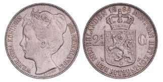 2½ gulden Willem III 1860. 45,- 1332.