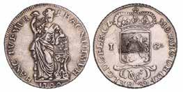 68. VF montagespoor Kz. 25,- 1428. V.O.C. halve duit, zilveren afslag. 1756.
