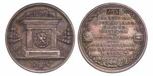 Gezicht op de stad. Kz. Mercurius en zittende stedemaagd. AR. 28 mm. Zeer Fraai +. 50,- 1490. 1748.