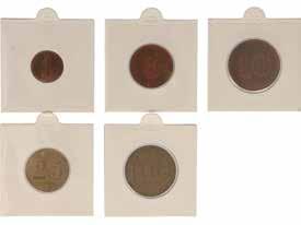 Nederland Lot (4) Plastic tokens Ministerie van Oorlog 1951 1,5,10 en