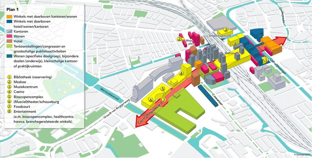 1. Stationsgebied Utrecht Vernieuwing van het Utrechtse stationsgebied met realisatie van nieuwe woningen, winkels, kantoren, diverse (leisure)-voorzieningen rondom en op het grootste OVknooppunt van