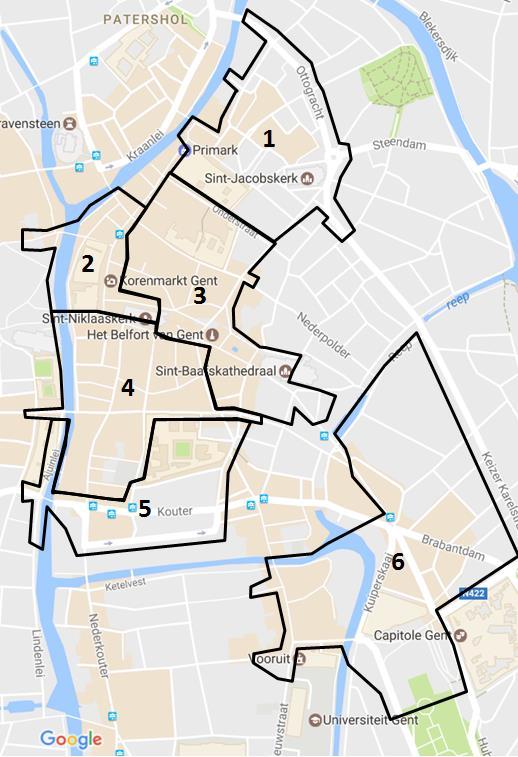 5.3 Fietsparkeerdruk in het centrum Voornamelijk het centrum van de stad trekt een groot aantal fietsers aan, in het bijzonder het gebied dat samenvalt met het autovrij gebied.