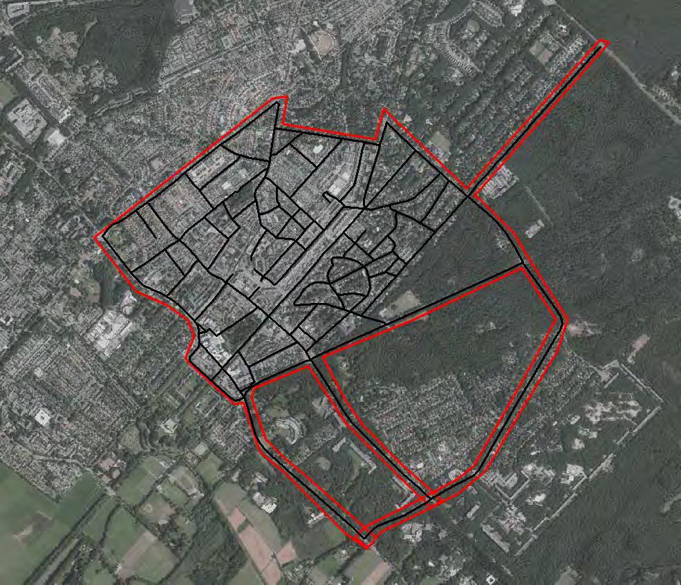 2. Aandachtsgebied De gemeente heeft het te beschouwen gebied aangegeven. Dit bestaat uit het centrumgebied en de omliggende wegen.