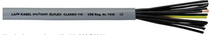 Kabel Stuurstroomkabel Ölflex Classic 100 Gekleurde aders Nominale spanning: tot max 1,5 mm² : U0 / U: 300/500 V vanaf 2,5 mm² : Uo/ U: 450/750 V vanaf 2,5 mm² bij vaste en beschermde installaties