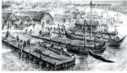 De haven van Dorestad.