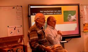 Als voorbeeld hier Rinus Punt en Henk van Diest die in de maand november 20 gastlessen op 12 basisscholen geven (!). Dit doen de Brabantse beschermers uit het Land van Heusden en Altena al jaren.