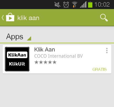 ios Open de App Store, zoek de KlikAanKlikUit app en installeer de app  (Als u een ipad gebruikt,