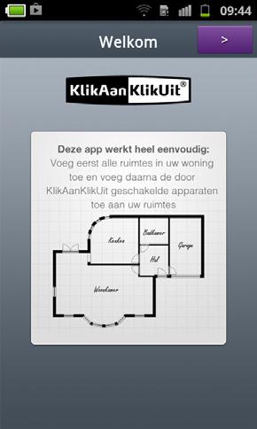 Als u zich voor de eerste keer aanmeldt, wordt er een korte uitleg van de app getoond.