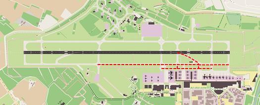 Masterplan 10 MAP fase I Faseren van bouw I indicatie taxibaan fasering De rode stippel lijn geeft