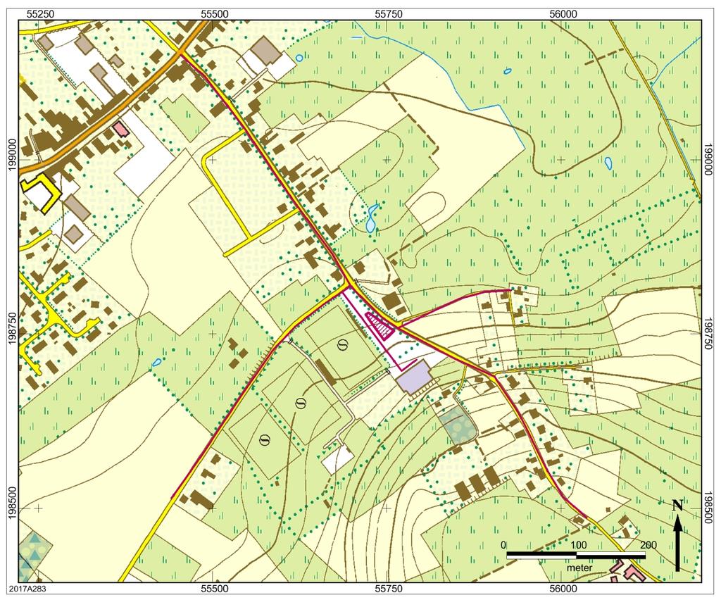 Topografische kaart Datum uitvoering 25/01/2017 tot en met 21/03/2017 Thesaurus Bureauonderzoek, Ichtegem, Infrax 3.2. Verstoorde zones Langs weerszijde van de wegenis situeren zich momenteel diverse kabels en leidingen.