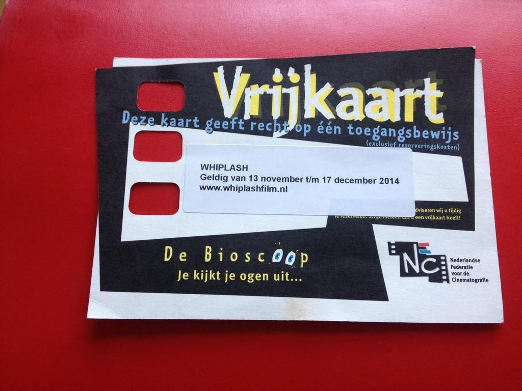 Vrijkaart als ACTIE voorzijde kaart Wat is dit? Bij de première van de film verstrekt de distributeur vrijkaarten om de film extra promotie te geven.