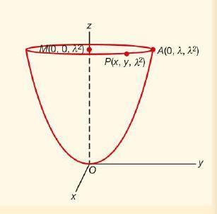 13.4 Variabele punten en omwentelingsoppervlakken [2] Voorbeeld 2: De parabool x = 0 z = y 2 wordt gewenteld om de z-as. Stel een vergelijking op van het omwentelingsoppervlak dat zo ontstaat.