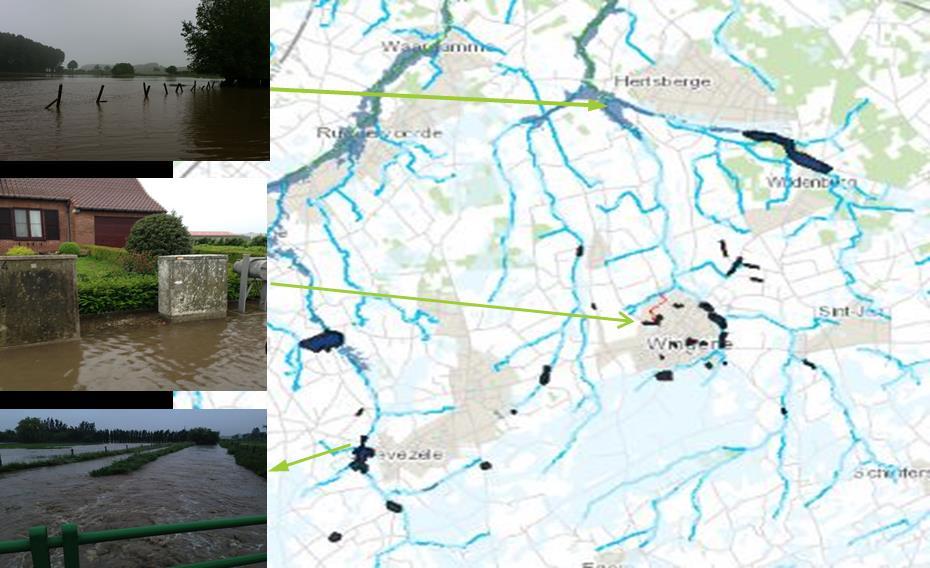 Figuur 6: inventarisatie overstromingen van 31 mei 2016.