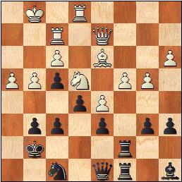 f6! Volgens het plan, waarvan ik nog niet uitgekristalliseerd had hoe ik het zou gaan spelen. Ik heb een tijdje zitten kijken naar 23...b6-b5 24.c4xb5 La8xd5 25.