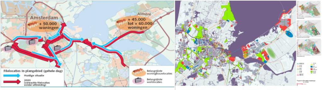 Weguitbreiding Schiphol-Amsterdam-Almere Aanleiding: Toekomstige ontwikkelingen Noordelijke Randstad Groei mobiliteit op de verbinding Schiphol Amsterdam Almere Wegcapaciteit is onvoldoende om groei