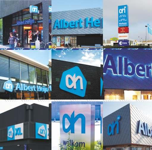 Benelux installatie netwerk Albert Heijn OPDRACHT: Restyling van alle visuele Reclame-uitingen naar "HUISJE"