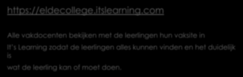 Inloggen Its Learning https://eldecollege.itslearning.