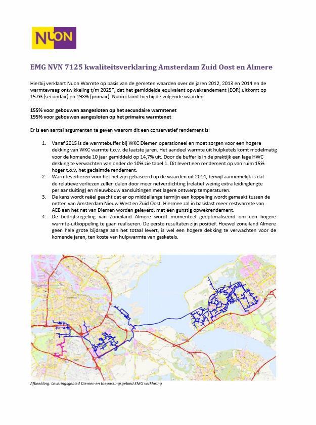 BIJLAGE 4: GECONTROLEERDE VERKLARING WARMTENET