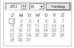 webviewer Opgenomen Beelden Opzoeken met de Kalender Als videobeelden zijn opgenomen op een datum, wordt de datum in groen afgebeeld.