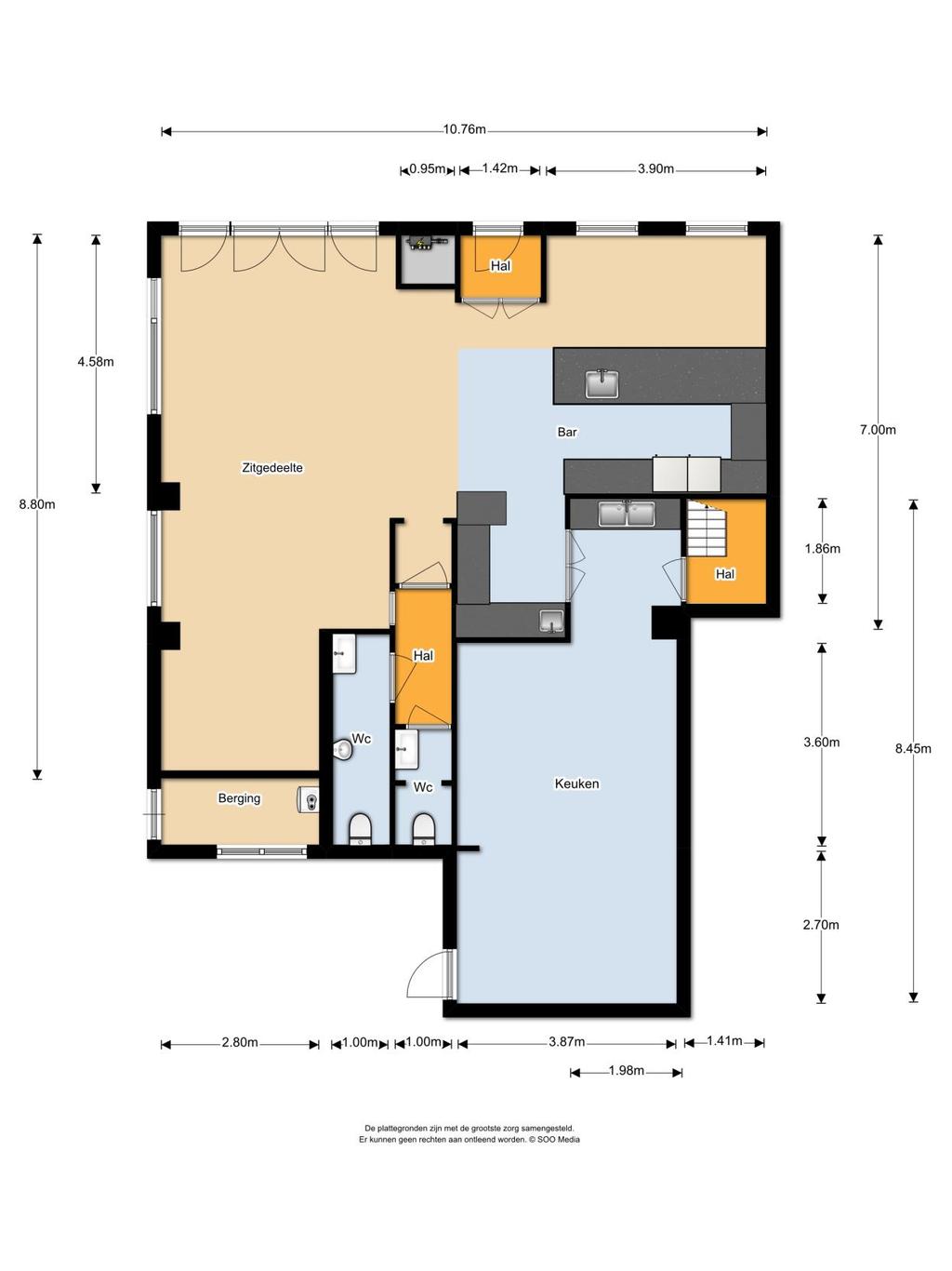 PLATTEGROND De plattegrond is niet op schaal en is bedoeld een indicatie te geven van