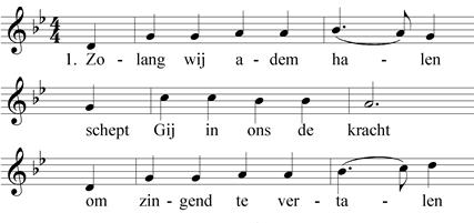 bekers aan weerszijden). Rondgang van brood en wijn Tijdens de rondgang zingt het koor: Bonum est confidere in Domino bonum sperare in Domino (Psalm 118:8-9.